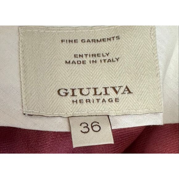 GIULIVA HERITAGE Laura Trousers Wide Leg Linen Pink Pants NWT Size IT36/0 US - Picture 7 of 9